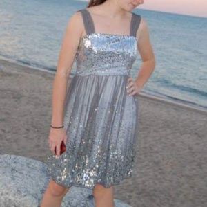 Silver fit and flare dress
